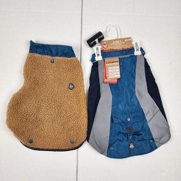 Arcadia Trail 3 in 1 Dog Jacket Rain Coat Pet Multiwear Removable Sherpa Fleece - Picture 16 of 16